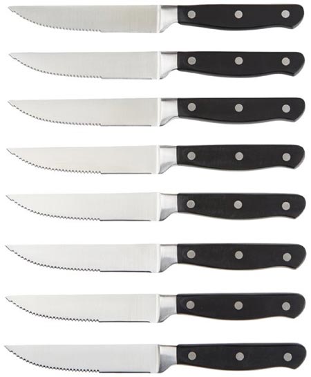 2. AmazonBasics Premium 8-Piece Steak Knife Set