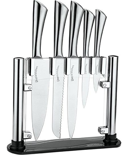 1. Utopia Kitchen Stainless Steel 6 Piece Knives Set