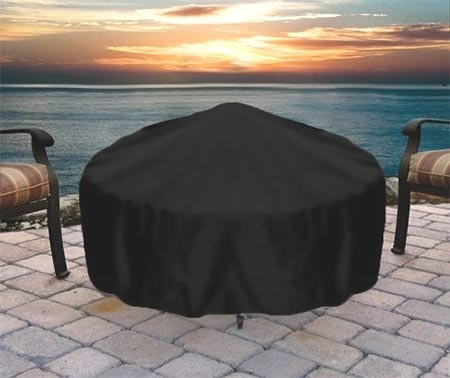 4. Sunnydaze Round Black Fire Pit Cover