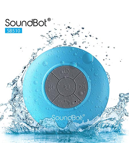 6. SoundBot SB510 HD Water Resistant Bluetooth 3.0 Shower Speaker,