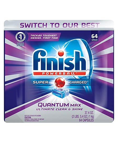 2. Finish quantum max Powerball 64 tabs dishwasher detergents tablets.