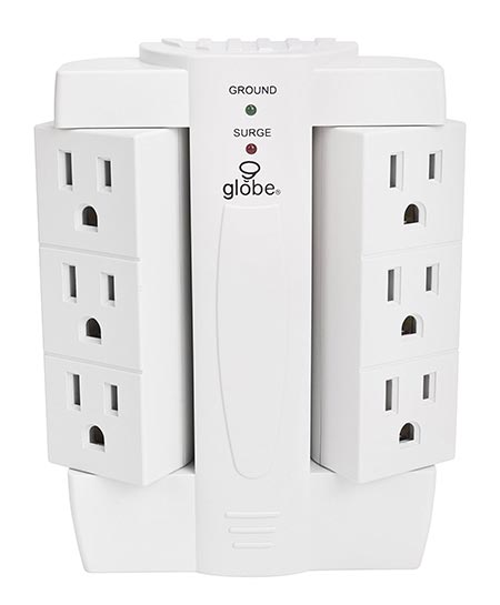 8. Globe Electric 6 outlet swivel surge protector 
