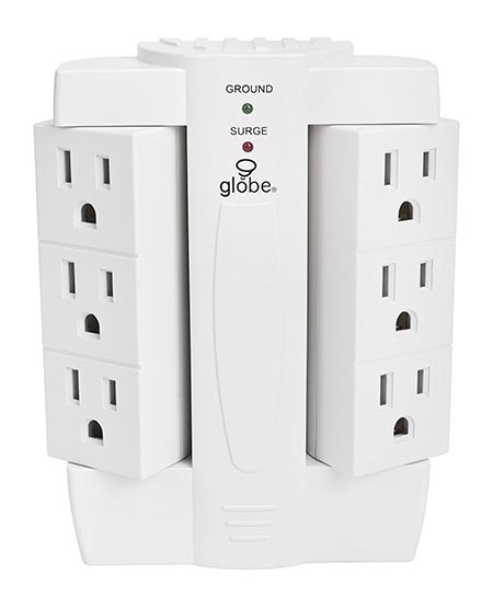 8. Globe Electric 6 outlet swivel surge protector