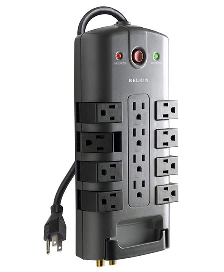 5. Belkin 12- outlet pivot-plug power strip surge protector