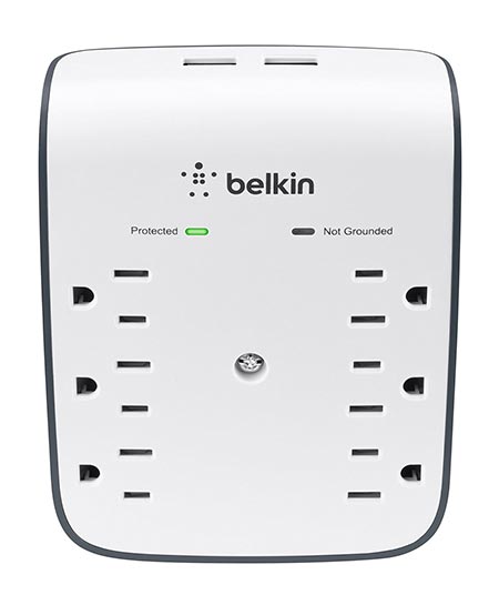 4 Belkin surplus 6- outlet wall mount surge protector