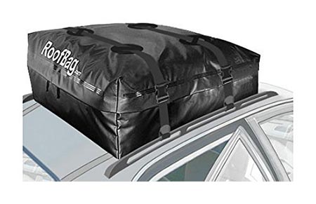 8 RoofBag 100% Waterproof Carrier - Made in USA - Works on ALL Vehicles: For Cars with Side Rails, Cross Bars or No Rack –Cross Country Soft Car Top Cargo Carrier