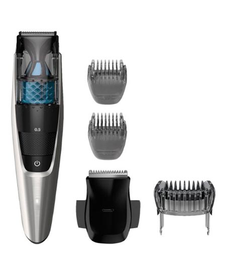 4 Philips Norelco Beard trimmer Series 7200, Vacuum trimmer with 20 built-in length settings, BT7215/49 