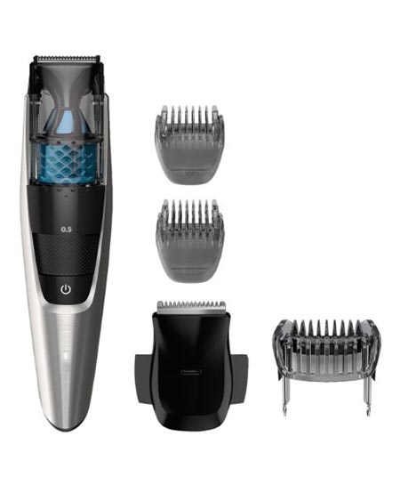 4 Philips Norelco Beard trimmer Series 7200, Vacuum trimmer with 20 built-in length settings, BT7215/49