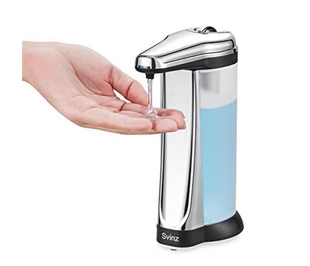 8 Svinz 15 OZ. Touchless Automatic Soap Dispenser Chrome - UPGRADED VERSION