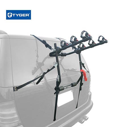 5. TYGER Deluxe Black 3-Bike Trunk Mount Bicycle Carrier Rack. 