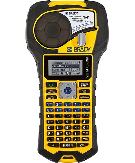 5 Brady BMP21-PLUS Handheld Label Printer with Rubber Bumpers, Multi-Line Print, 6 to 40 Point Font
