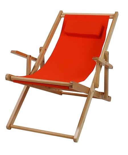 8 Casual Home Sling Chair, Orange Canvas