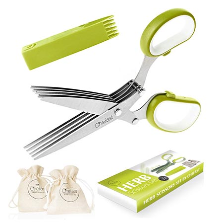 8 Premium Herb Scissors Set by Chefast 