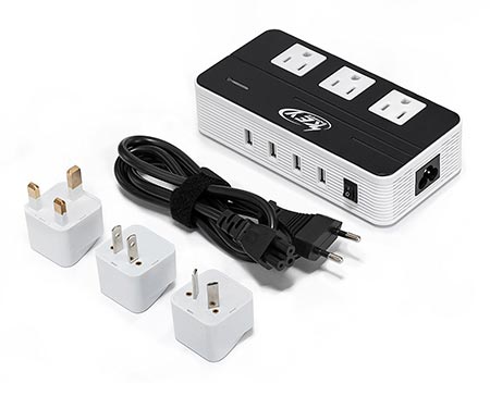 4 Key Power 200-Watts Step Down 220V to 110V Voltage Converter & International Travel Adapter 