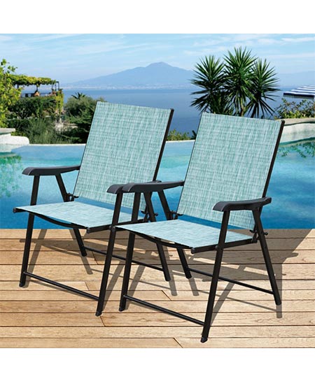 7 Sundale Outdoor Beach Yard Pool Sling Back Chairs Patio Recliner Garden Folding Chairs 
