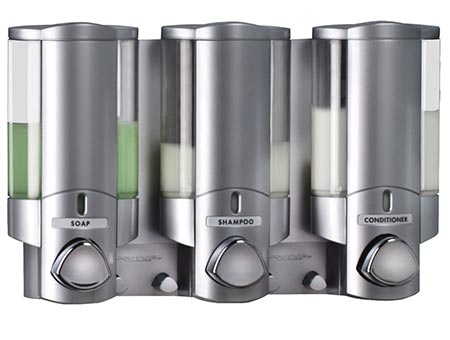 6 Better Living Products 76335 AVIVA Three Chamber Dispenser, Satin