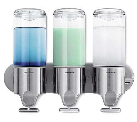 3 Simplehuman Triple Wall Mount Shower Pump, 3 x 15 fl. oz.