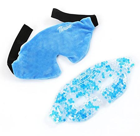 6 Eye Mask - Gel Beads Hot & Cold Compress Pack + Fabric Cover 