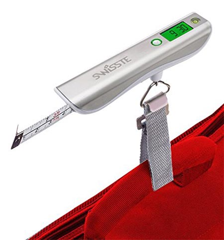 9 Luggage Scale w/ Tape Measure, 110 lbs w/ FREE AAA batteries, Best for Travel