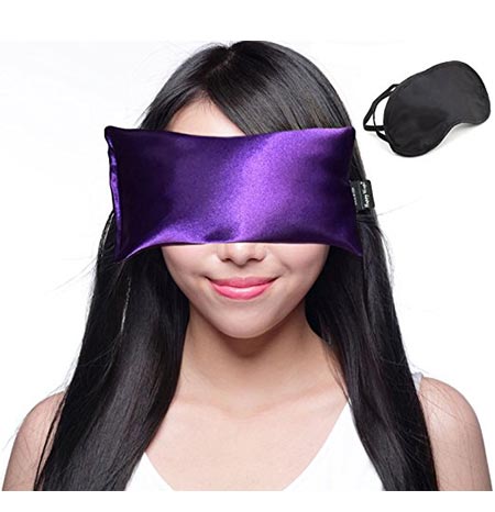 3 Happy Wraps Hot Cold Lavender Eye Pillow with Eye Mask for Sleep, Amethyst 