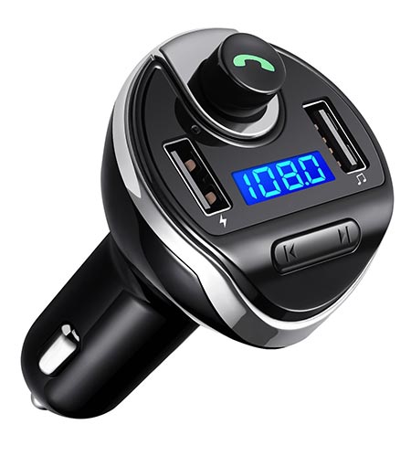 3 Criacr Bluetooth FM Transmitter, Wireless In-Car FM Transmitter Radio Adapter Car Kit, 