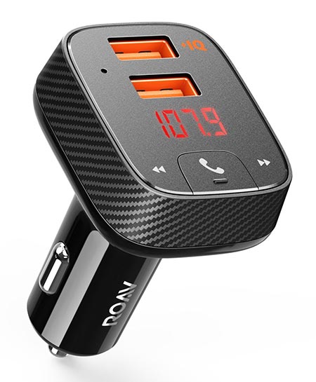 6 Anker Roav SmartCharge Car Kit F2, Wireless In-Car FM Transmitter Radio Adapter