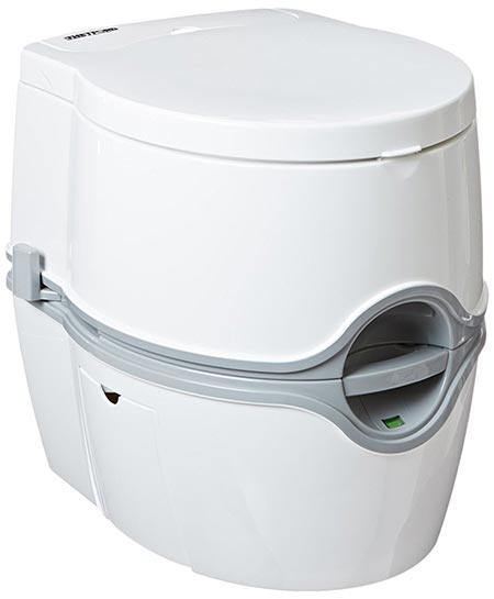 3 PortaPotti Curve Portable Toilet for RV | camping | vans | trucks | healthcare | boats - model 550E, by Thetford – 92360