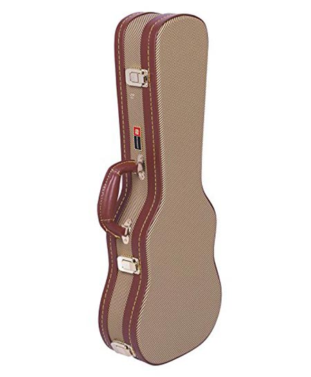 9. Crossrock Concert Hard Shell Ukelele Case – Deluxe Wooden Tweed Case