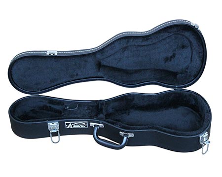 1. YMC Concert Ukelele Hardshell Case with Storage and Plush Interior - Black