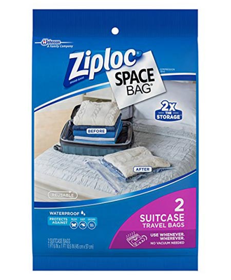 7. Ziploc Space Bag, Travel Bag, 2 Count