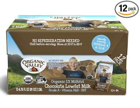 3. Organic Valley and Organic Milk Boxes with 1% of Low Fat Milk Chocolate of 6.75 Ounces