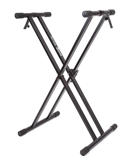 RockJam Xfinity Heavy-Duty Infinitely Adjustable Piano Keyboard Stand with Locking Straps