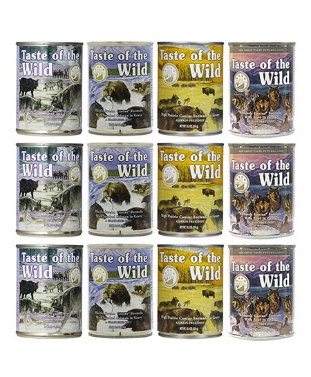 3 Taste of the Wild Grain-Free Canned Dog Food Variety Pack - Wetlands, Pacific Stream