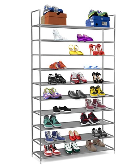 9 Halter 10 Tier Stainless Steel Shoe Rack