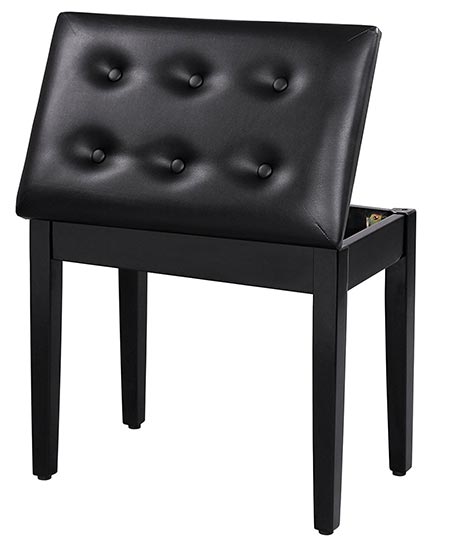 2 SONGMICS Padded Wooden Piano Bench Stool with Music Storage Black ULPB55H