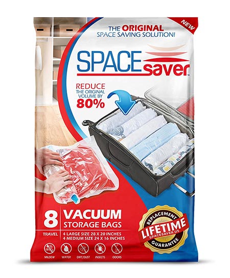 9. SpaceSaver 8x Premium Travel Roll up Compression Storage Bags for Suitcases