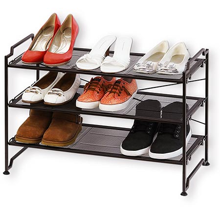 7 SimpleHouseware 3-Tier Stackable Utility Shoes Organizer Rack