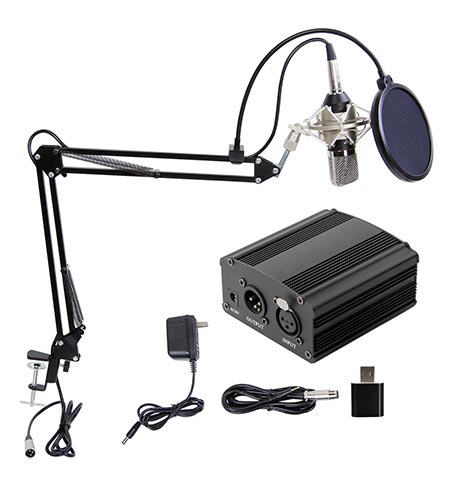 4. TONOR Professional Condenser Microphone with 48V Phantom Power Supply Black