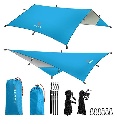 10. Hisea Hammock Rain Fly Tent Tarp Shelter 3mx3m