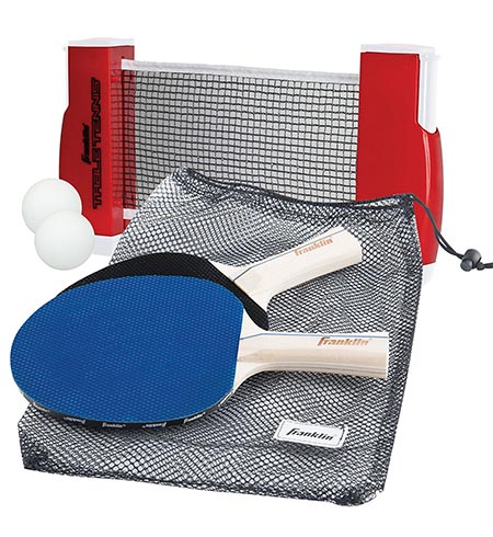 2 Franklin Sports Table Tennis to Go- Includes 2 Ping Pong Paddles, Balls, Net Set, and Mesh Carry Bag