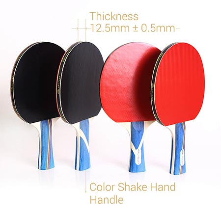 8 ShamQ Smasher 6 Star Ping Pong Paddle Set Includes 4 Table Tennis Paddles, 8 Ping Pong Balls