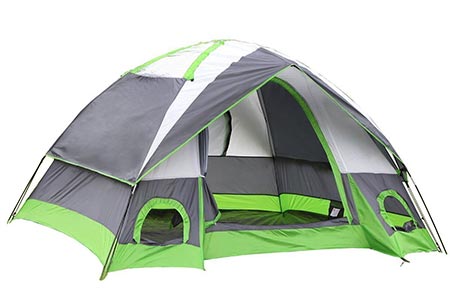 3 SEMOO Water Resistant D- Style Door, 4-Person Camping/Travelling Family Dome Tent with Carrying Bag