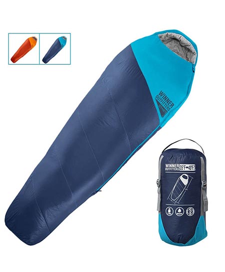 3. Winner Outfitters Mummy Sleeping Bag with Compression Sack