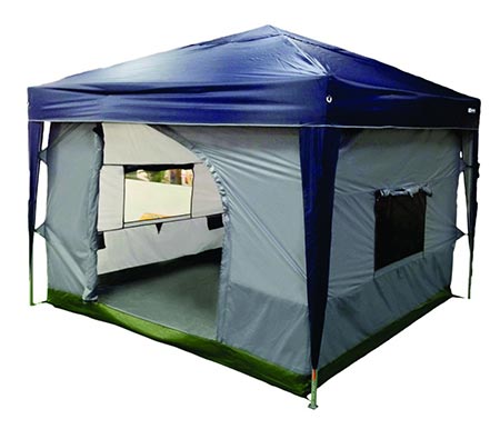 2 NTK TRANSFORM Camping Tent attaches to any 10’x10’ Easy Up Pop Up Canopy Tent with 4 Walls