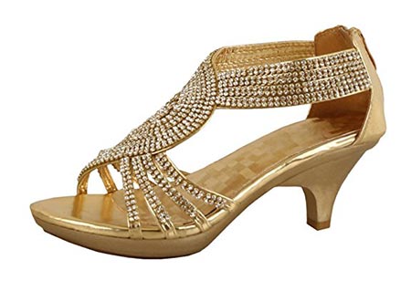 2 JJF Shoes Delicacy Angel-62 Womens Strappy Rhinestone Dress Sandal Low Heel Shoes