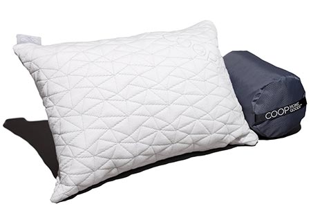 5 Camping and Travel Pillow with Bamboo Derived Viscose Rayon Cover - Adjustable- Compressible