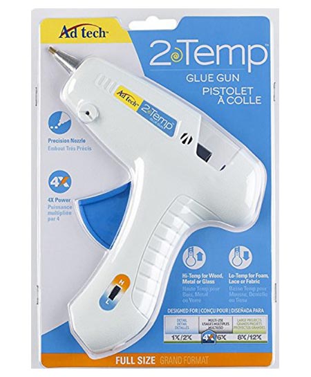 7AdTech Two Temp Hot Glue Gun for Crafting and DIY/ Two Temperature/Dual Temp for Heavy-Duty AND Delicate projects/Item #0453