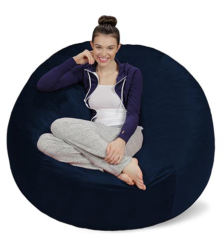 3 Sofa Sack-Bean BagsBean Bag Chair, 5', Navy