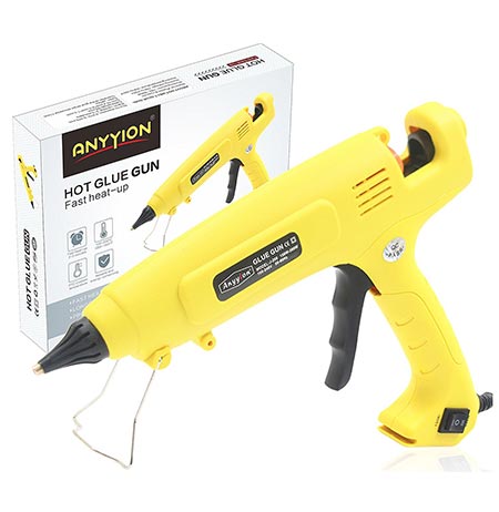 8 AI 300 Watt Hot Glue Gun, High Output Professional Adjustable Switch High-Temperature Industrial Adhesive Hot Melt Glue Guns; Yellow