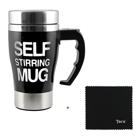 10. Tera 350ml HOT Stainless Plain Lazy Self Stirring Mug